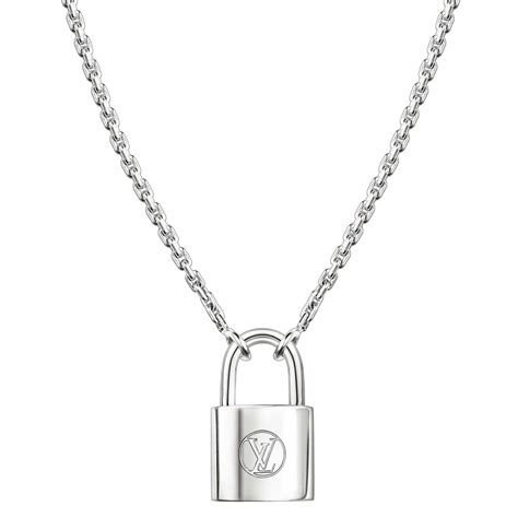 louis vuitton silver lv pendant necklace|Louis Vuitton locket necklace.